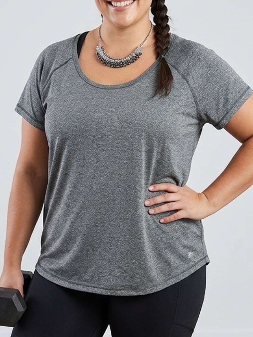 RBX Grey Short Sleeve Athletic Workout Top XL